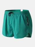 Men Sports Breathable Moisture Drawstring Shorts Mesh Liner Zipper Pocket Mini Shorts Loungewear