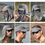 Collrown Sun Protection Cover Face Visor Outdoor Fishing Hat Summer Quick-drying Cap Breathable Hat Baseball Cap