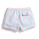 Men Stripe Swimming Shorts Drawstring Quick Drying Holiday Mini Shorts for Running Lounge Shorts