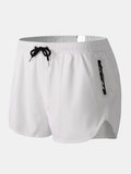 Men Sports Breathable Moisture Drawstring Shorts Mesh Liner Zipper Pocket Mini Shorts Loungewear