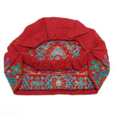 Women Ethnic Embroidery Cotton Beanie Caps Vintage Good Elastic Breathable Turban Caps