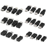 12Pcs  Mini USB3.0 OTG 5pin F/M Charger Adapter Converter USB Male to Female Micro USB Adapter Power Bank Cable