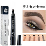 4 Fork Tip Eyebrow Tattoo Pen Brown Eye Brow Enhancer Dye Tint Liner Professional Lasting Waterproof Liquid Eyebrow Pencil