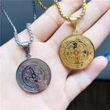 Catholic Saint Benedict  Medallas Religiosas Pendant Necklace Stainless Steel San Benito Necklaces For Men Jewelry