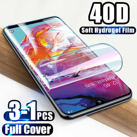 3-1Pcs 40D Screen Protector For Samsung Galaxy Note10 S9 S8 S10 S20 Plus S10e Full Cover For Samsung Note 8 9 Soft Film