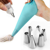 26pcs/8pcs Silicone Pastry Bag Tips Kitchen DIY Icing  Cream Reusable Pastry Bags Nozzle Set Cake Decorating Tools