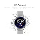 RUNDOING NY12 Stylish women smart watch Round Screen smartwatch for Girl Heart rate monitor compatible For Android and IOS