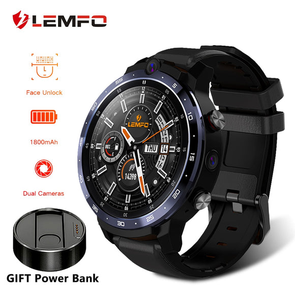 LEMFO LEM12 Smart Watch 4G Face ID 1.6 inch Full Screen OS Android 7.1 3G RAM 32G ROM LTE 4G Sim GPS WIFI Heart Rate Men Women