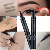 4 Fork Tip Eyebrow Tattoo Pen Brown Eye Brow Enhancer Dye Tint Liner Professional Lasting Waterproof Liquid Eyebrow Pencil