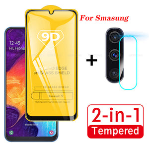 2 In 1 For Samsung Galaxy A50 2019 Camera Lens Film 9D Screen Protector Protective Tempered Glass for Galaxy SM A50 A505F S A51