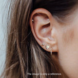 925 sterling silver earring fashion zircon round ear ring ear bone ear buckle temperament retr wild personality girl ear jewelry