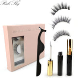 Wholesale 3 Pairs Magnetic Eyeliner Eyelashes  Makeup Tweezer Set Custom Lash Boxes logo Magnetic Eyelashes