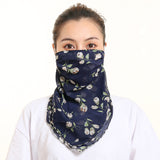 Women Chiffon Mask Scarf Face Mascarillas Wraps Floral Print Lady Silk Neck Scarves Foulard Bandana Reusable Masks Sun Protect