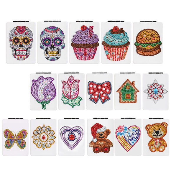 Makeup Mirror Skull  DIY Special Shaped Diamond Painting Ultra-thin Makeup Mirror Handmade Christmas Gifts