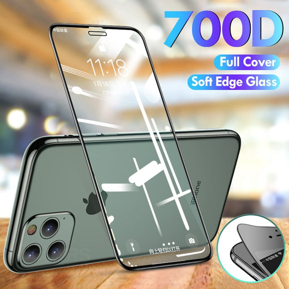 700D Curved Edge Protective Tempered Glass For iPhone 11 Pro X XS Max XR Screen Protector Glass On For iPhone 7 6 8 6s Plus X