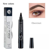 4 Fork Tip Eyebrow Tattoo Pen Brown Eye Brow Enhancer Dye Tint Liner Professional Lasting Waterproof Liquid Eyebrow Pencil