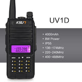 Walkie Talkie KSUN KS-UV2D 8W High Power Dual Band Handheld Two Way Ham Radio Communicator HF Transceiver Amateur Handy