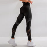 Fitness leggings abdomen control seamless energy fitness clothes women exercise running sportswear high waist yoga pants hip tra