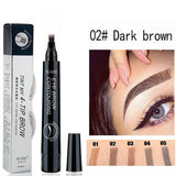 4 Fork Tip Eyebrow Tattoo Pen Brown Eye Brow Enhancer Dye Tint Liner Professional Lasting Waterproof Liquid Eyebrow Pencil