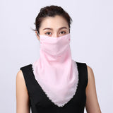 Women Chiffon Mask Scarf Face Mascarillas Wraps Floral Print Lady Silk Neck Scarves Foulard Bandana Reusable Masks Sun Protect