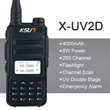 Walkie Talkie KSUN KS-UV2D 8W High Power Dual Band Handheld Two Way Ham Radio Communicator HF Transceiver Amateur Handy