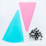 26pcs/8pcs Silicone Pastry Bag Tips Kitchen DIY Icing  Cream Reusable Pastry Bags Nozzle Set Cake Decorating Tools