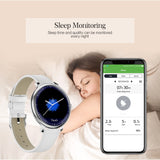 RUNDOING NY12 Stylish women smart watch Round Screen smartwatch for Girl Heart rate monitor compatible For Android and IOS