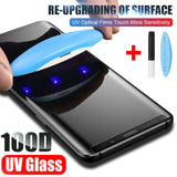 UV Tempered Glass For Samsung Galaxy S9 S8 S10 Plus Note 8 9 10 100D Full Liquid Screen Protector For Samsung S8 S7 Edge Glass