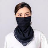 Women Chiffon Mask Scarf Face Mascarillas Wraps Floral Print Lady Silk Neck Scarves Foulard Bandana Reusable Masks Sun Protect