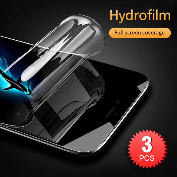 3PCS 20D Full Hydrogel Film For iPhone 11 Pro Xs Max Xr X Screen Protector iPhone 6 6s 7 8 Plus Soft Protective Film Not Glass