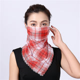 Women Chiffon Mask Scarf Face Mascarillas Wraps Floral Print Lady Silk Neck Scarves Foulard Bandana Reusable Masks Sun Protect