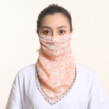 Women Chiffon Mask Scarf Face Mascarillas Wraps Floral Print Lady Silk Neck Scarves Foulard Bandana Reusable Masks Sun Protect