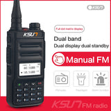 Walkie Talkie KSUN KS-UV2D 8W High Power Dual Band Handheld Two Way Ham Radio Communicator HF Transceiver Amateur Handy