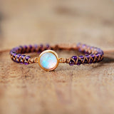 Stone Wrap Bracelets Femme Amethysts Opal String Braided Yoga Friendship Bracelet Bangle Bohemian Jewellery