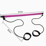 Yoga Pull Rods Portable Home Yoga Gym Body Abdominal Resistance Bands for Pilates Exercise Stick Toning Bar Fitness Rope Puller