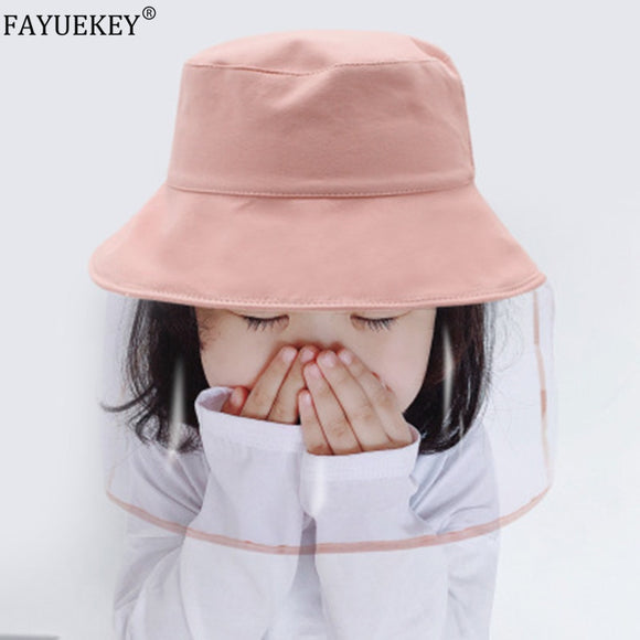 Protective Mask Hat 2020 Kid Cartoon Shape Children Multifunctional bucket Hat Dust Mask Dust Cover Full Face Cap for girls boys