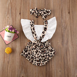 New 2PCS Infant Baby Girl Leopard Romper Bodysuit Jumpsuit Clothes Outfits Summer