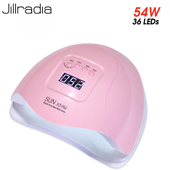 Jillradia SUN X5 Plus UV Lamp 54W Nail Dryer Drying All Gel Lacquer LED Nail Ice Iamp With 36 PCS LEDs For DIY Manicure Tools