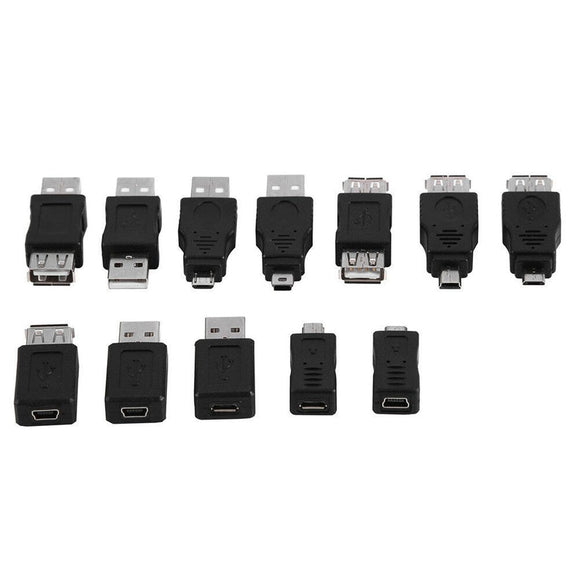 12Pcs  Mini USB3.0 OTG 5pin F/M Charger Adapter Converter USB Male to Female Micro USB Adapter Power Bank Cable