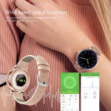 RUNDOING NY12 Stylish women smart watch Round Screen smartwatch for Girl Heart rate monitor compatible For Android and IOS