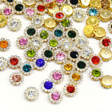 20Pcs Claw Cup Rhinestones Strass Mix Color Shiny Crystals Glass Stones Trim Gold Base Non Hot Fix Sew on Rhinestones Crafts 