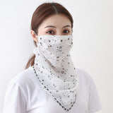 Women Chiffon Mask Scarf Face Mascarillas Wraps Floral Print Lady Silk Neck Scarves Foulard Bandana Reusable Masks Sun Protect