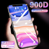 900D Full Cover Tempered Glass For iPhone 11 Pro Max Screen Protector On 6 7 8 Plus soft edge For iPhone X XS XR Protective Film