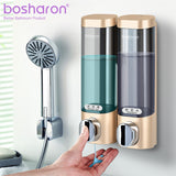 Liquid Soap Dispenser Wall Mount 300ml Bathroom Accessories Plastic Detergent Shampoo Dispensers Double Hand Kitchen Soap Bottle