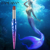 HANDAIYAN Matte Lipstick Pen Mermaid Unique Shape Design Lipstick Lip Balm Natural Vitamin E Matte Lipstick Long Lasting Color