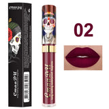 CmaaDu Lip Makeup 6 Color Matte Liquid Lipstick Skull Style Waterproof Long Lasting Sexy Glitter Lip Gloss Beauty Red Lip Tint