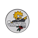 The Simpsons pins Donut Funny design Brooches Badges Humor Cartoon Enamel Backpack pins For Anime fans Gifts Jewelry wholesale