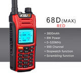 Walkie Talkie KSUN KS-UV2D 8W High Power Dual Band Handheld Two Way Ham Radio Communicator HF Transceiver Amateur Handy