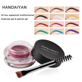 HANDAIYAN 24 Hour Waterproof Multifunctionl Eyebrows Gel and Eyeliner Gel Party Show Makeup Clown Colourful Cosmetics With Brush