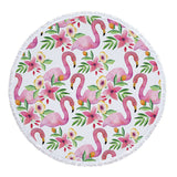 Beach Towel With Tassel Floral Flamingo Gift Bath Shower Towel For Adults 500g Microfiber 150cm Picnic Yoga Mat Blanket Carpet